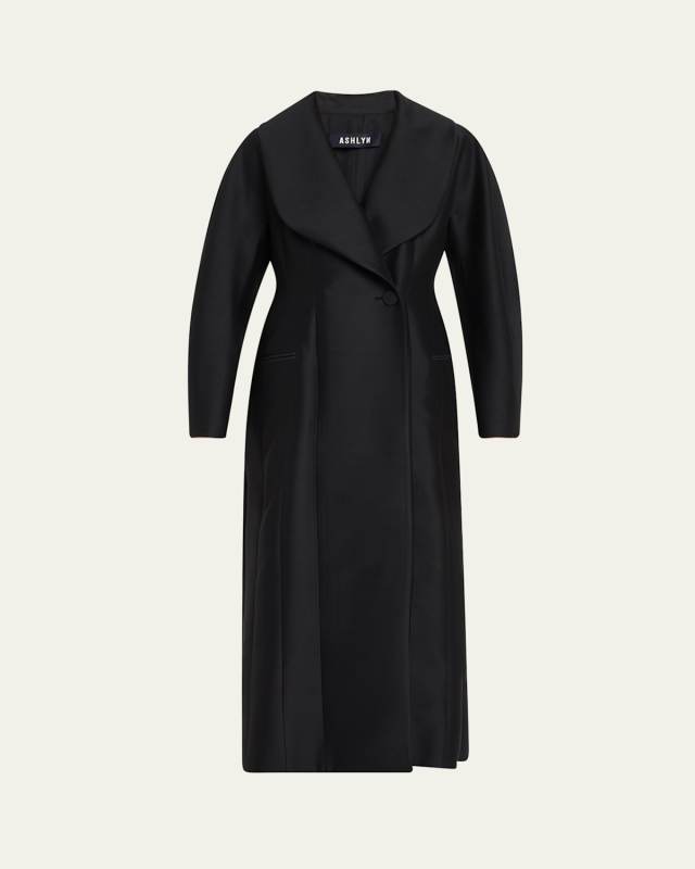 Aislinn Wool Silk Coat Dress